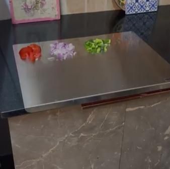 Stainless Steel Chopping Board - Durable & Hygienic (35x31cm)
