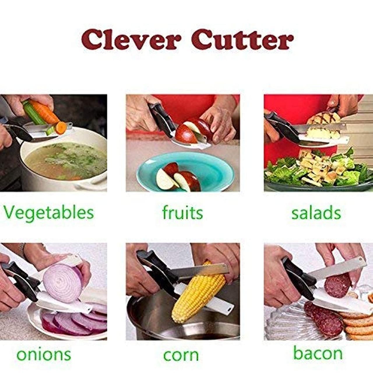 2-in-1 Clever Cutter – Kitchen Knife with Built-In Mini Cutting Board