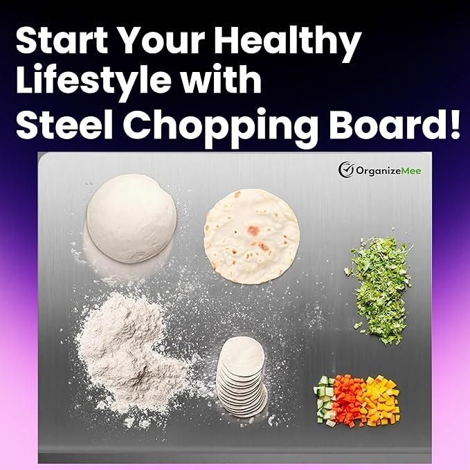Stainless Steel Chopping Board - Durable & Hygienic (35x31cm)