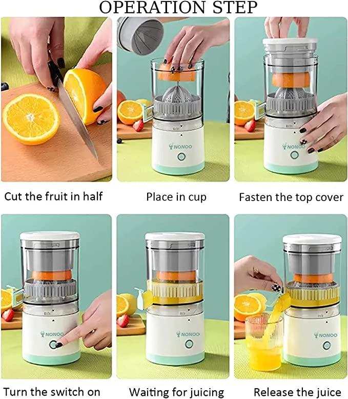 Portable Rechargeable Mini Juicer Machine | Compact Cold Press Fruit & Vegetable Juice Extractor for Fresh & Healthy Drinks at Home, Office & Travel
