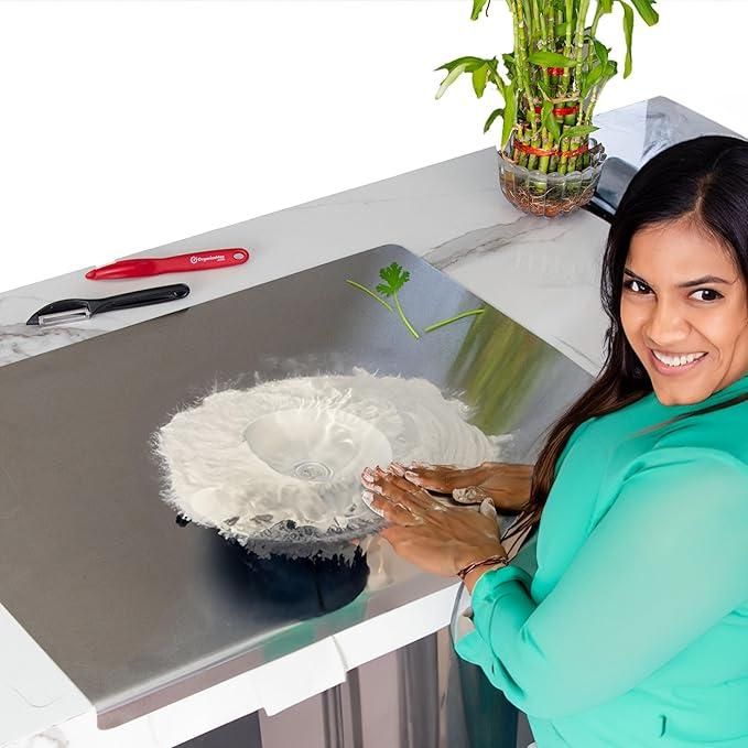 Stainless Steel Chopping Board - Durable & Hygienic (35x31cm)