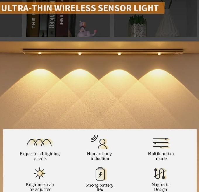 LED PIR Motion Sensor Rechargeable Cabinet Light – Warm & Neutral White
