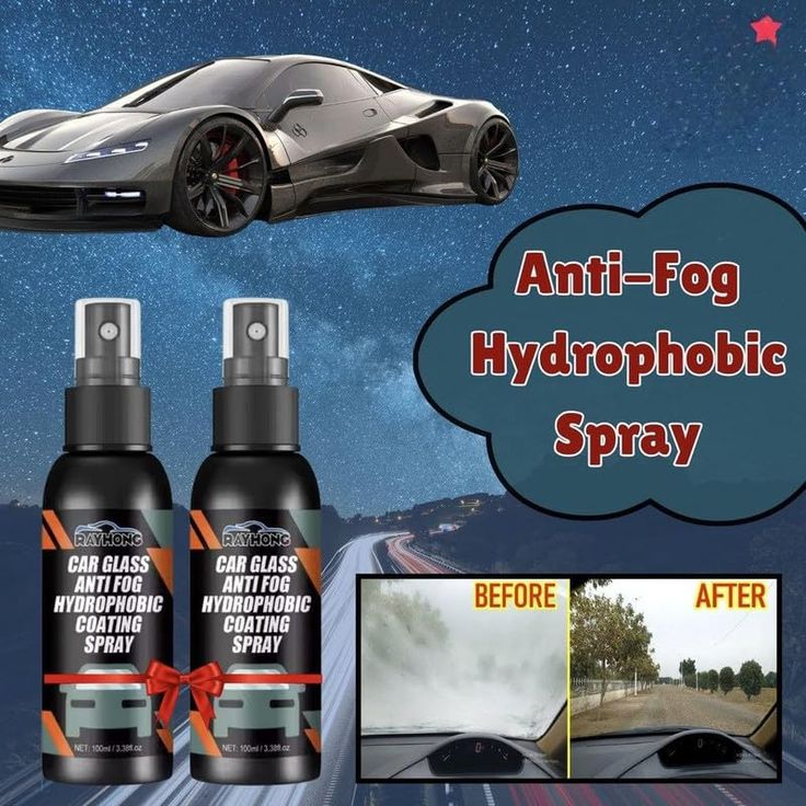 Car Glass Anti- Fog Hydrophobic Coating 100ML (Pack of 2)