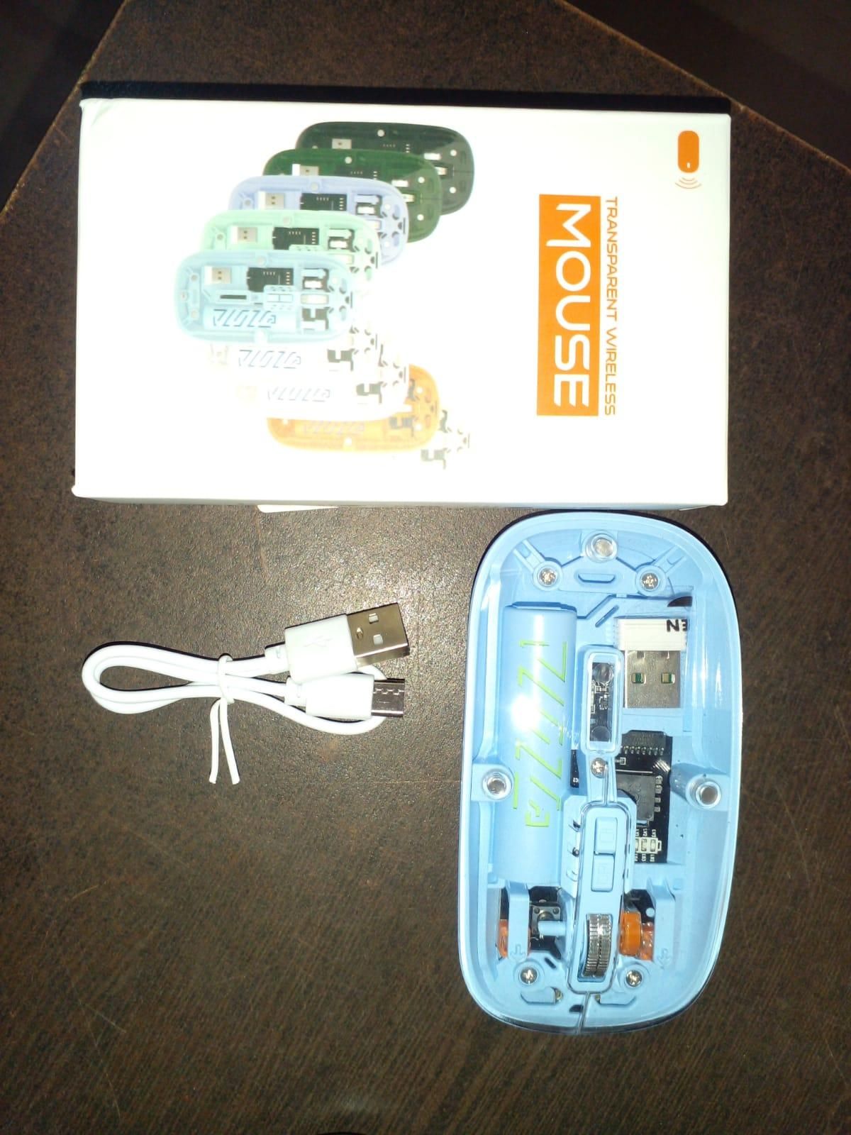 Rechargeable Transparent Mouse - Multi-Mode with Desktop Shortcut