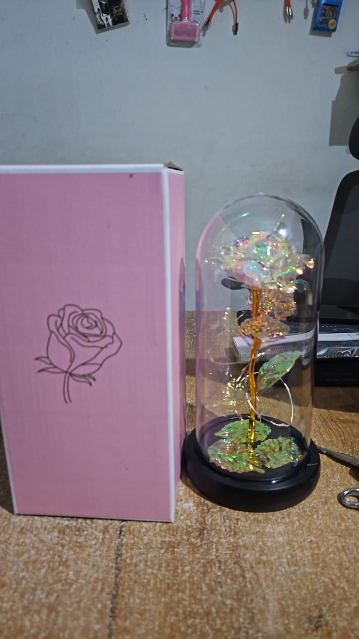 LED Galaxy Rose in Glass Dome - Romantic Gift for Special Occasions