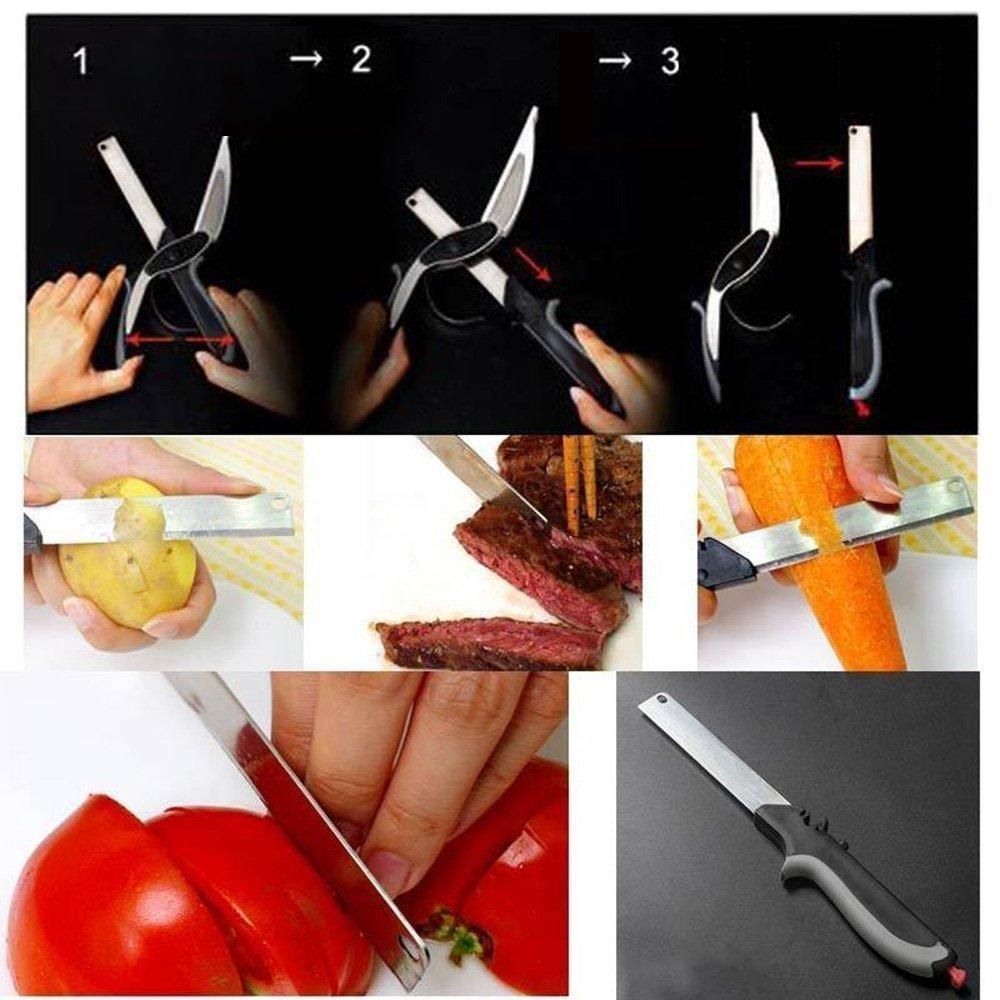 2-in-1 Clever Cutter – Kitchen Knife with Built-In Mini Cutting Board