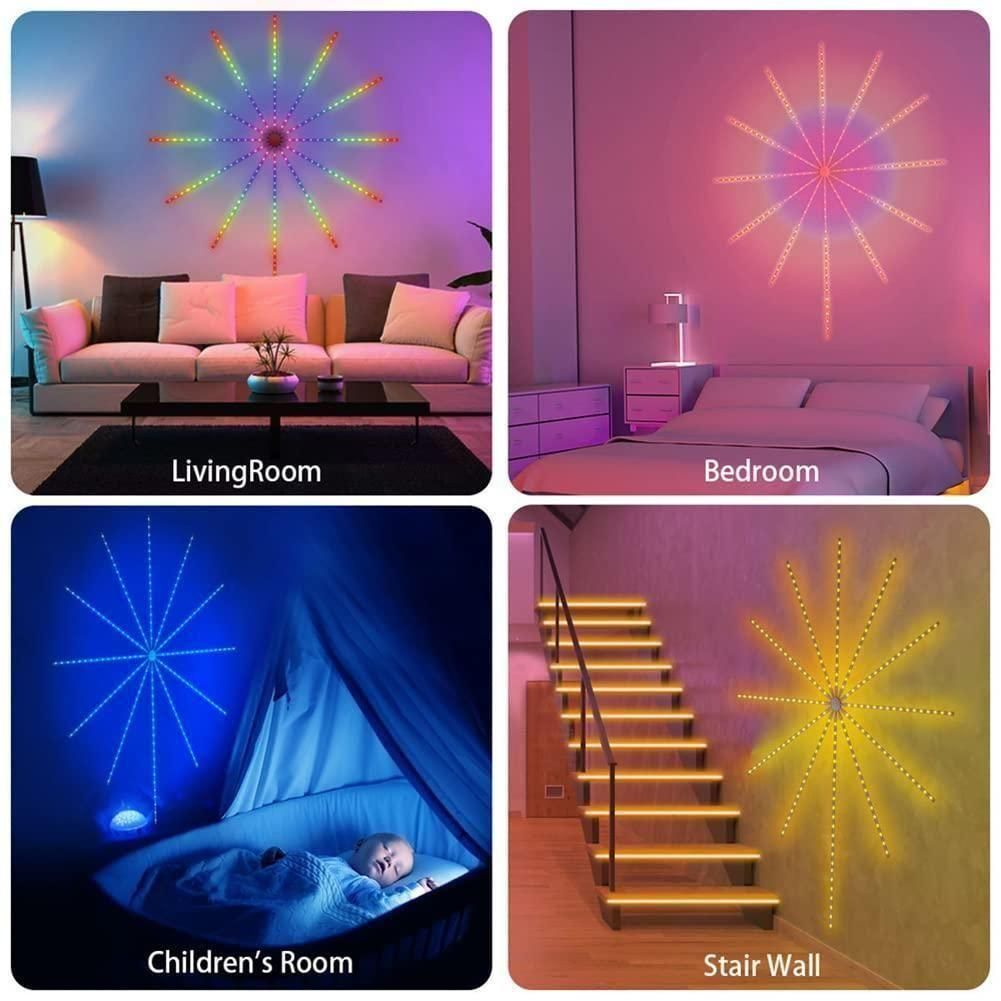 Smart Firework LED Strip Light – RGB Multicolor, Dimmable, and App-Controlled