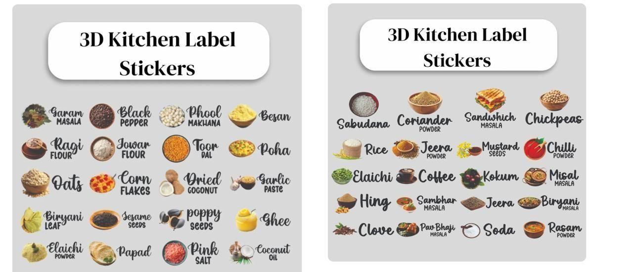 3D Label Set for Jars & Containers