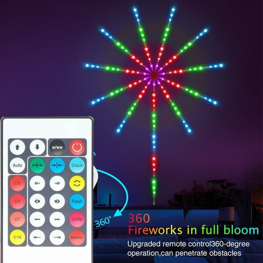 Smart Firework LED Strip Light – RGB Multicolor, Dimmable, and App-Controlled