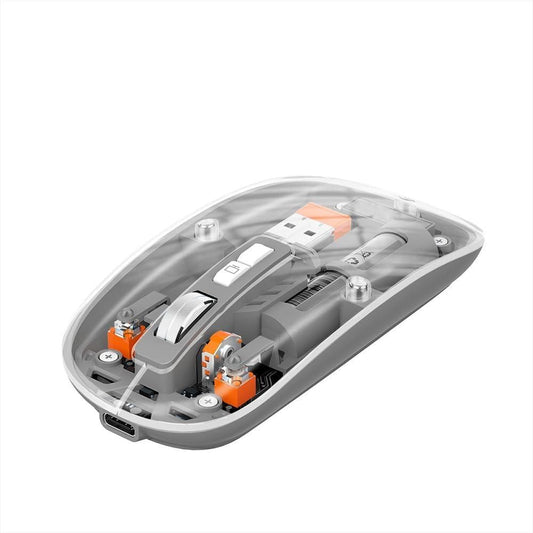 Rechargeable Transparent Mouse - Multi-Mode with Desktop Shortcut