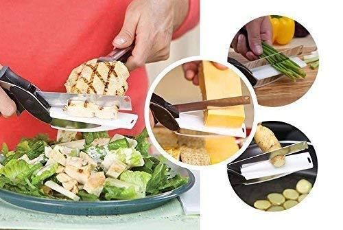 2-in-1 Clever Cutter – Kitchen Knife with Built-In Mini Cutting Board