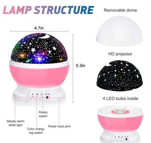 Star Master Galaxy Night Projector Lamp – 360° Rotating LED Starry Projection