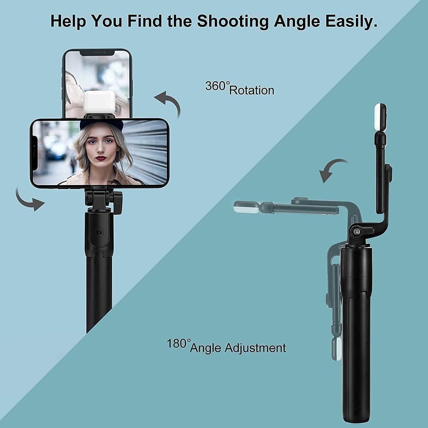 Selfie Stick,Extendable Selfie Stick with Wireless Remote & Tripod.