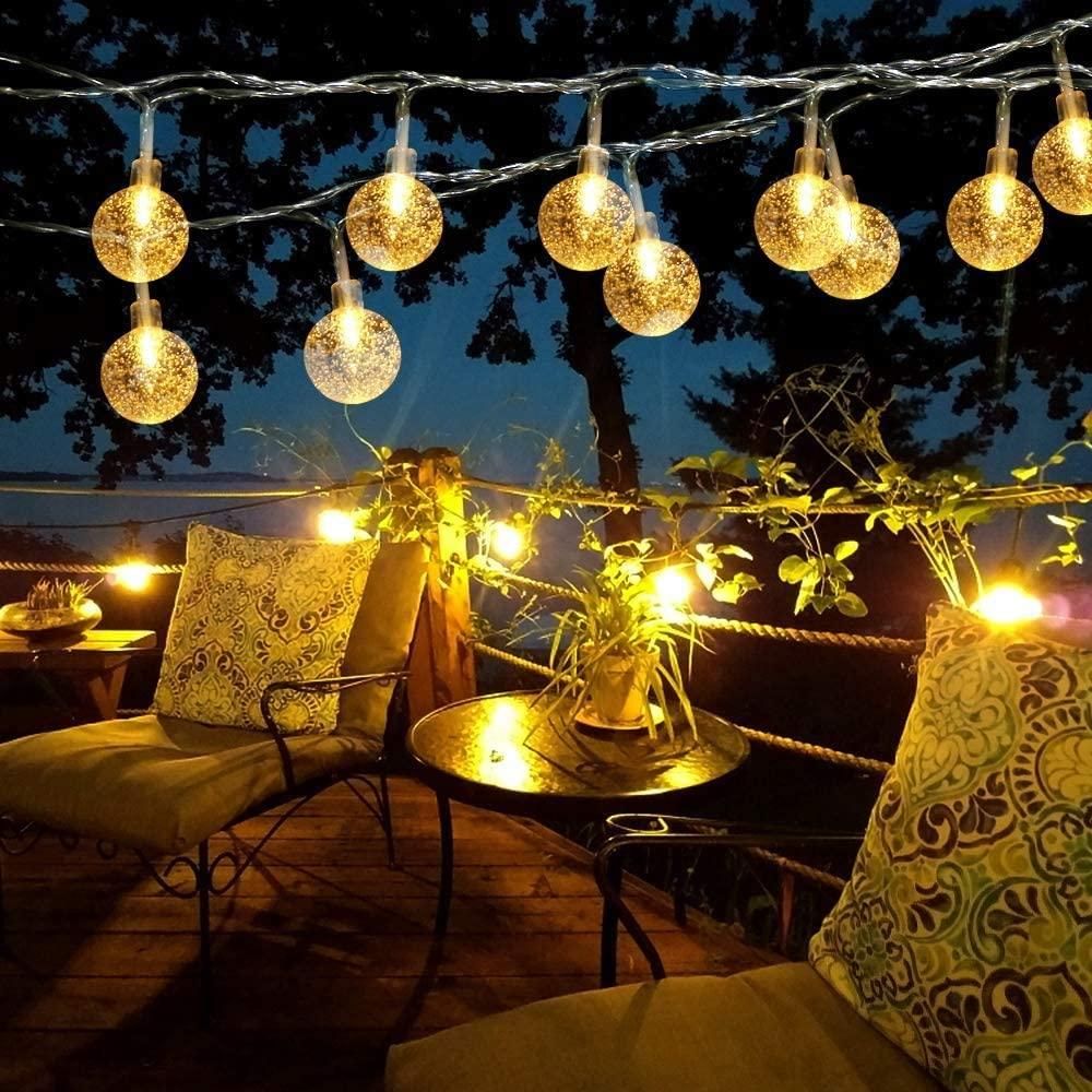 16 LED Crystal Balls String Light – Yellow, 3.5M (Warm Festive Decoration)