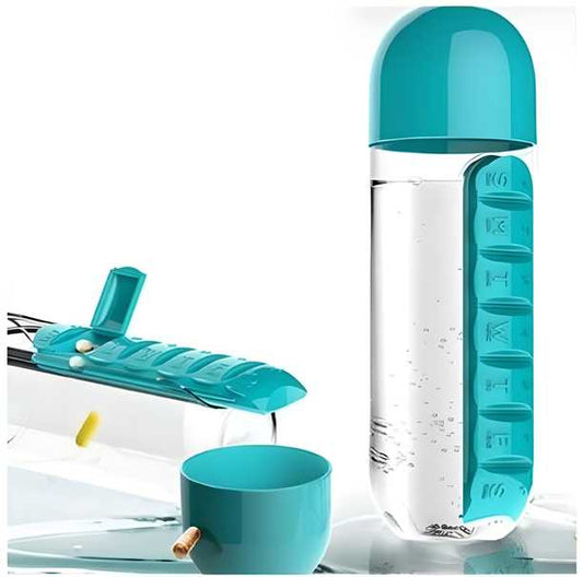 Pills Storage Bottle with Built-In Weekly Pill Organizer