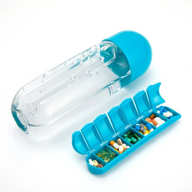 Pills Storage Bottle with Built-In Weekly Pill Organizer